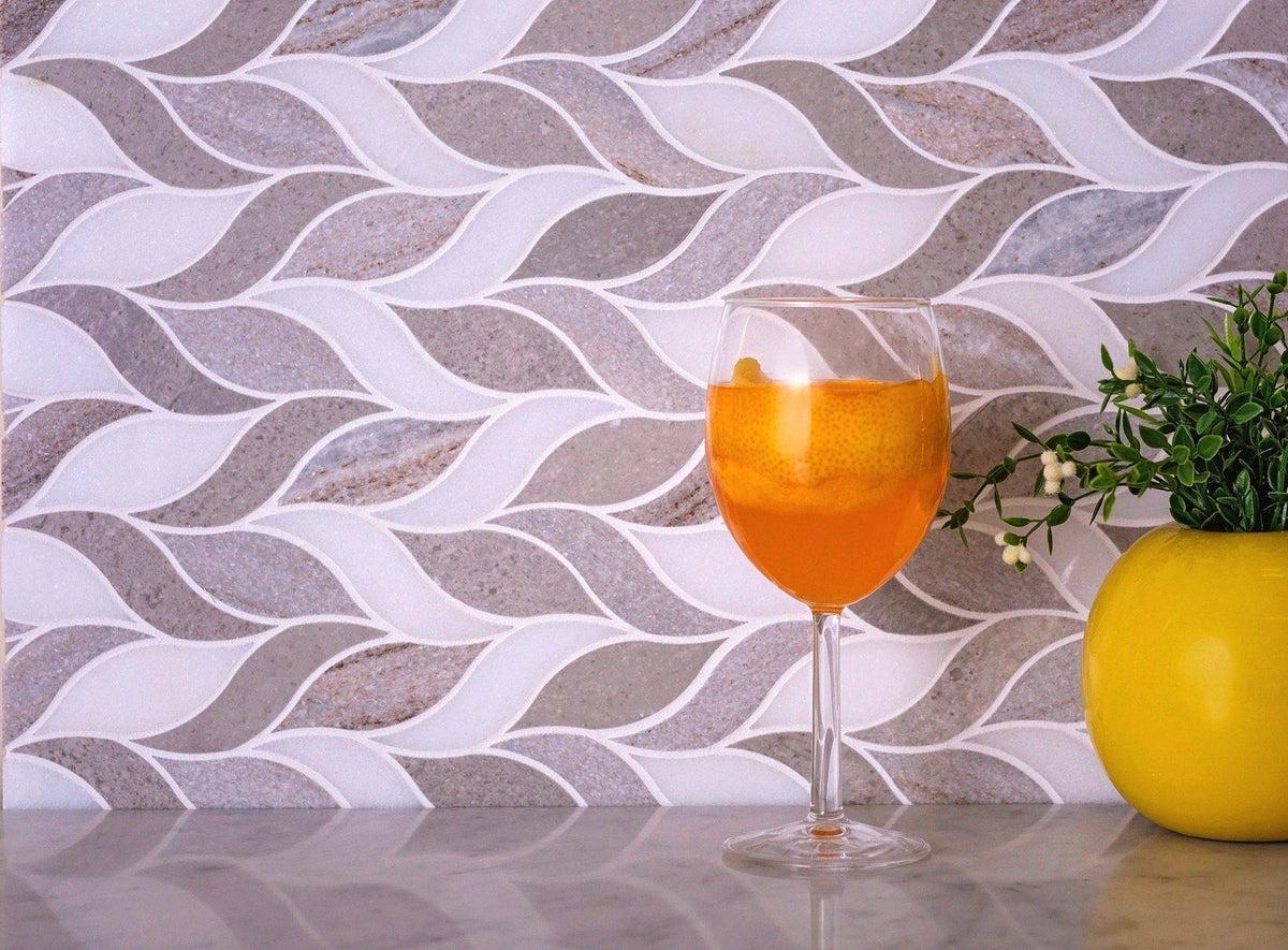 Sand Valley And Thassos Octagon Marble Mosaic Tile