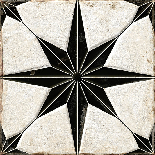 San Clemente Black Star 8.78 x 8.78 Porcelain Tile