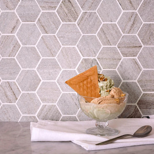 Sand Valley Honed Hexagon Mosaic Tile 2"