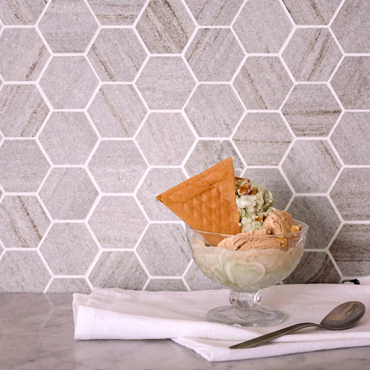 Sand Valley Honed Hexagon Mosaic Tile 2"