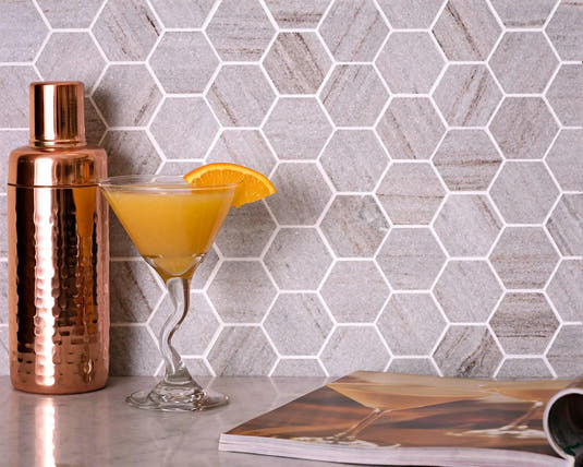 Sand Valley Honed Hexagon Mosaic Tile 2" | Tile Club