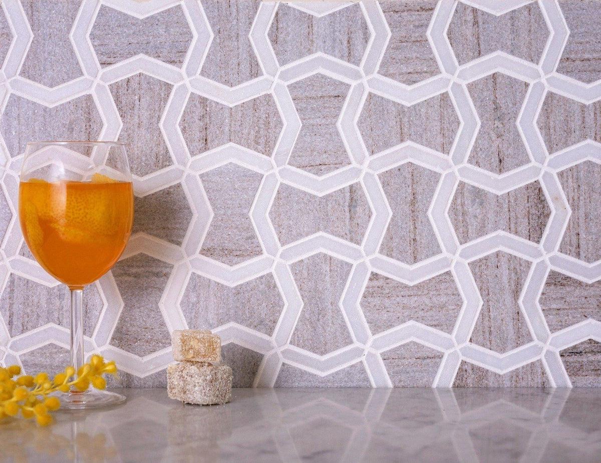 Sand Valley & Thassos Star Mosaic Tile