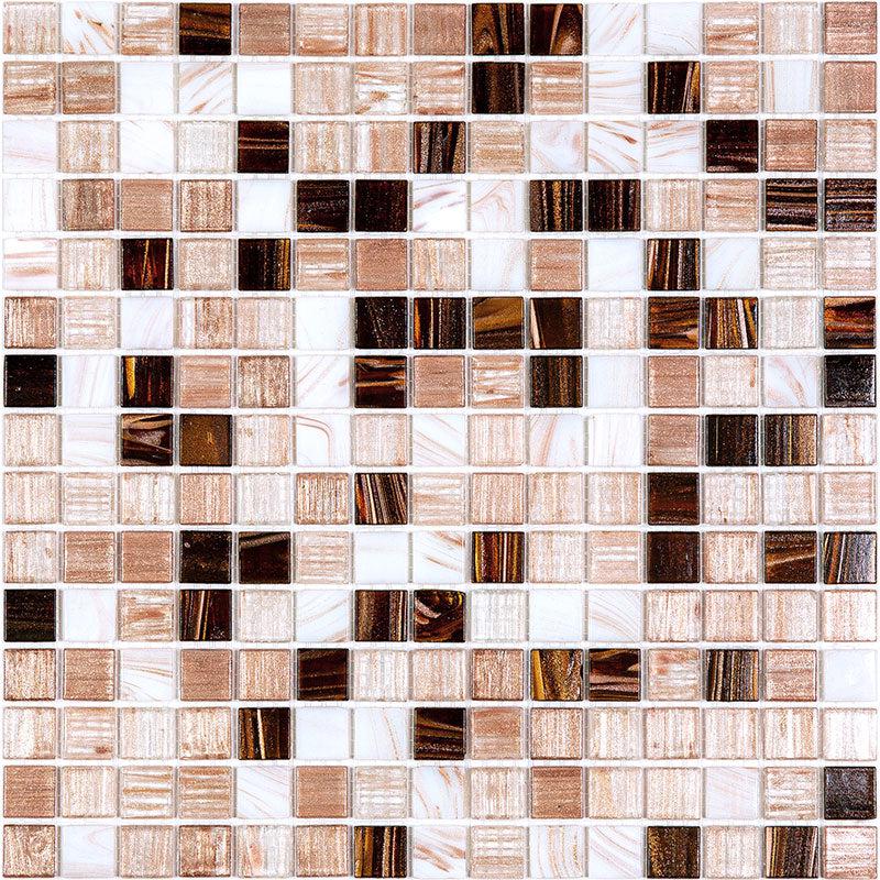 Sandy Amber Mixed Squares Glass Tile
