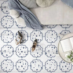Santorini Medallion Blue Marble Mosaic Tile | Tile Club
