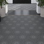 Santorini Nero Black Swirled Petals Marble Mosaic Tile