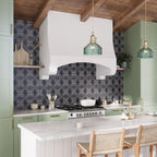 Santorini Retro Star Black Marble Mosaic Tile | Tile Club