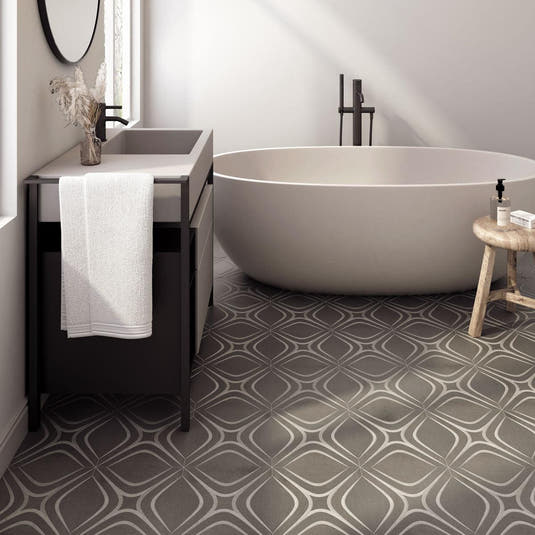 Santorini Retro Star Gray Marble Mosaic Tile | Tile Club