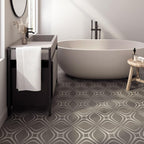 Santorini Retro Star Gray Marble Mosaic Tile | Tile Club