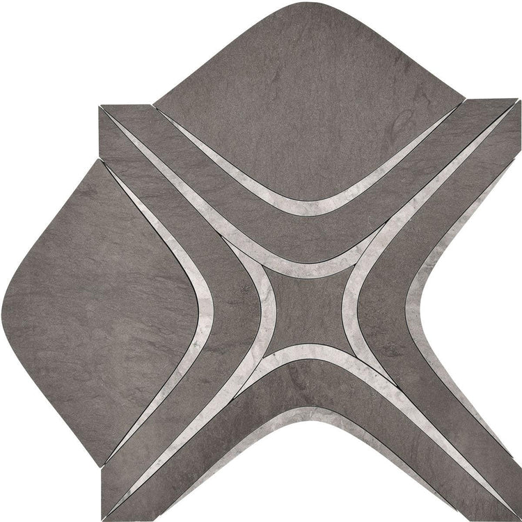 Santorini Retro Star Gray Marble Mosaic Tile | Tile Club