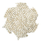 Santorini Calacatta Gold Swirled Petals Marble Mosaic Tile Sample | Tile Club