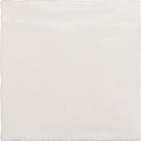 La Riviera Blanc White Ceramic Square Tile with a Zellige Look