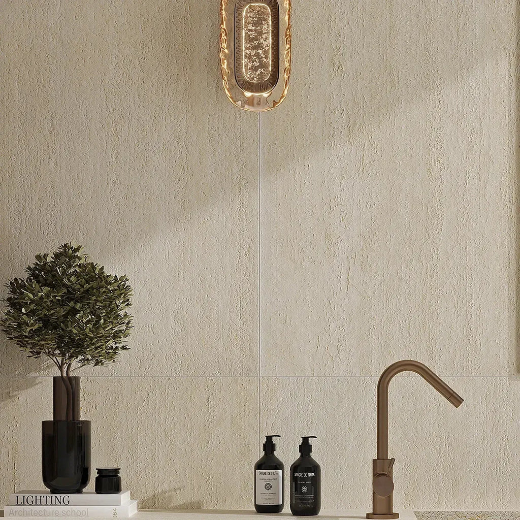 Sedara Beige Stone Look Square Porcelain Tile 48x48 | Tile Club