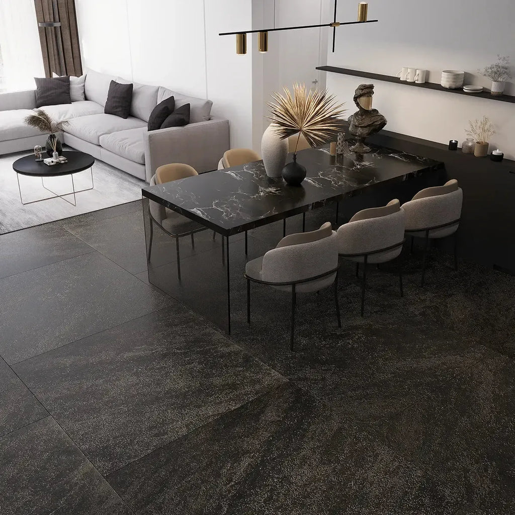 Sedara Black Stone Look Square Porcelain Tile 48x48 | Tile Club