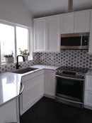 Selo Grand Hexagon Carrara And Thassos Marble Mosaic