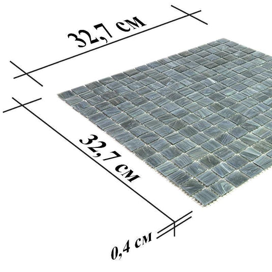 Shaded Blue & Grey Mixed Squares Glass Pool Tile | Tile Club