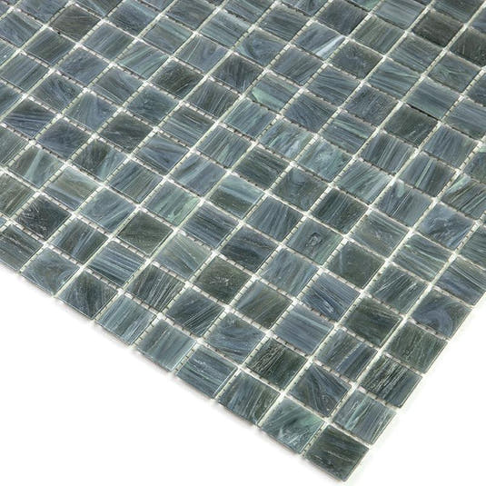 Shaded Blue & Grey Mixed Squares Glass Pool Tile | Tile Club