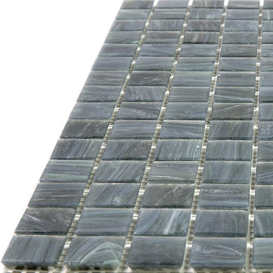 Shaded Blue & Grey Mixed Squares Glass Pool Tile | Tile Club