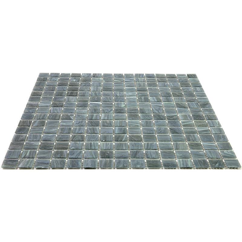 Shaded Blue & Grey Mixed Squares Glass Pool Tile | Tile Club