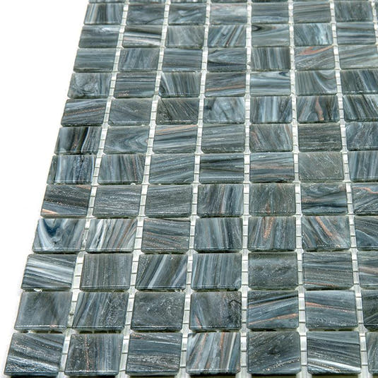 Shimmery Mountain Rock Mixed Squares Glass Pool Tile | Tile Club