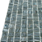 Shimmery Mountain Rock Mixed Squares Glass Pool Tile | Tile Club