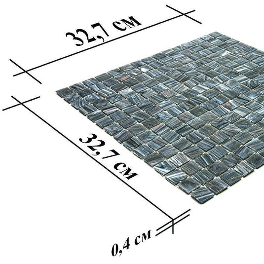 Shimmery Mountain Rock Mixed Squares Glass Pool Tile | Tile Club