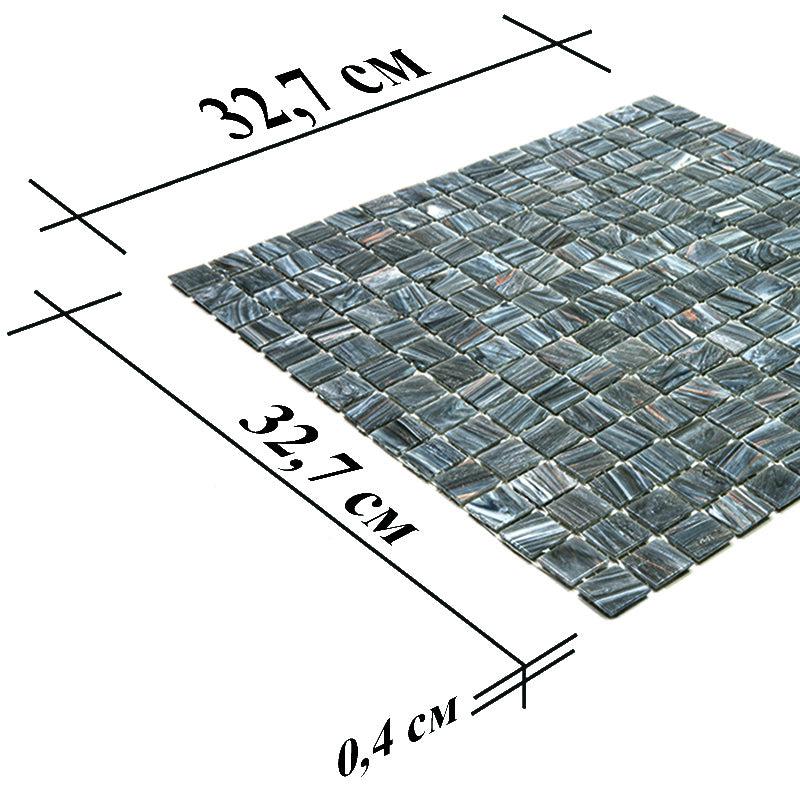 Shimmery Mountain Rock Mixed Squares Glass Pool Tile | Tile Club
