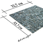 Shimmery Mountain Rock Mixed Squares Glass Pool Tile | Tile Club