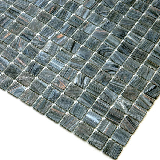 Shimmery Mountain Rock Mixed Squares Glass Pool Tile | Tile Club