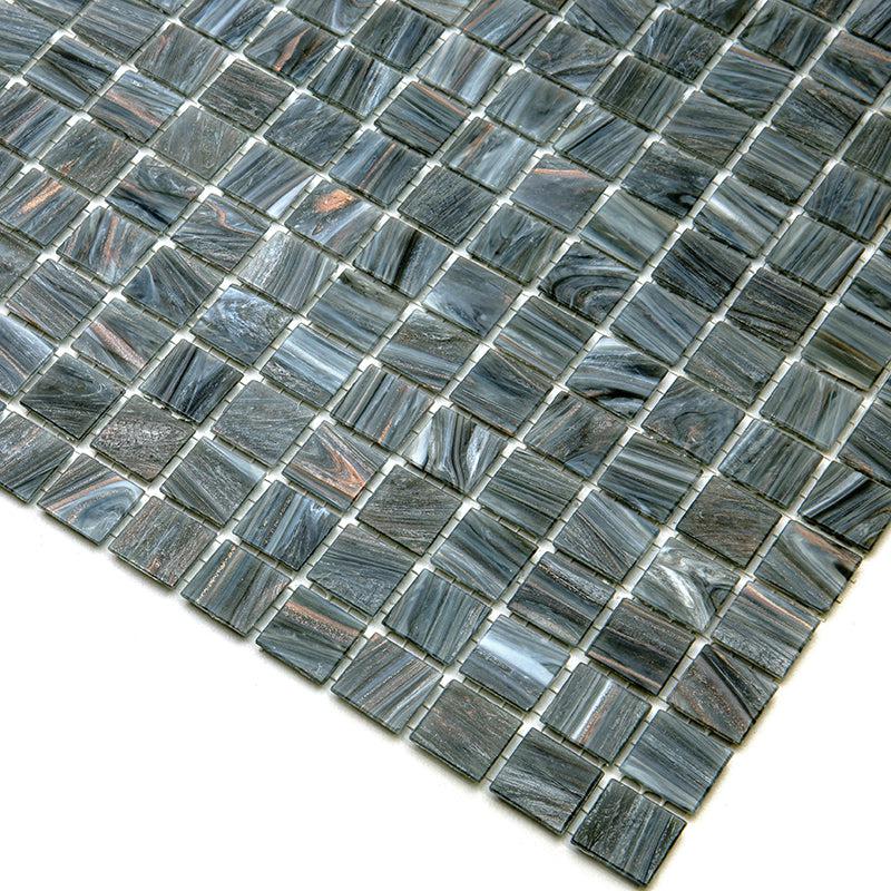 Shimmery Mountain Rock Mixed Squares Glass Pool Tile | Tile Club
