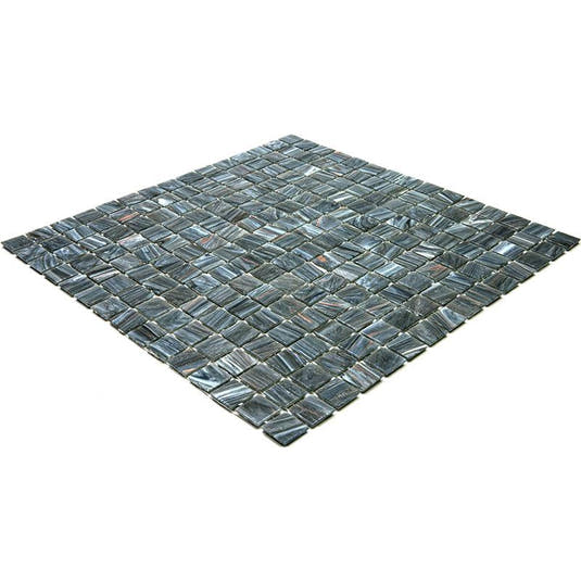 Shimmery Mountain Rock Mixed Squares Glass Pool Tile | Tile Club
