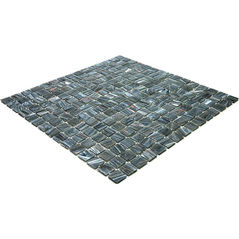 Shimmery Mountain Rock Mixed Squares Glass Pool Tile | Tile Club