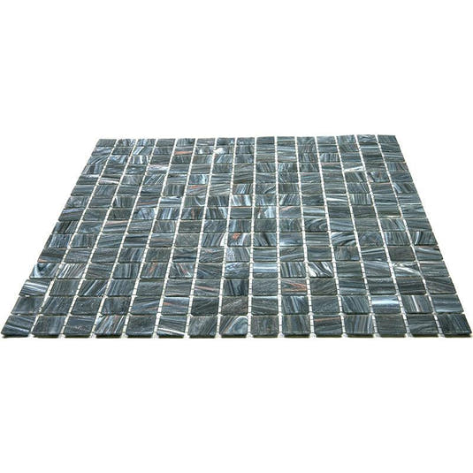 Shimmery Mountain Rock Mixed Squares Glass Pool Tile | Tile Club