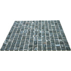 Shimmery Mountain Rock Mixed Squares Glass Pool Tile | Tile Club