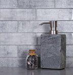 Silver Fabric Glass Subway Mosaic Tile