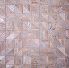 Silver Grey Triangles Wooden Beige Marble Mosaic Tile