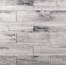 11.8" x 11.8" Silver Wooden Glass Subway Mosaic Tile