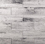 11.8" x 11.8" Silver Wooden Glass Subway Mosaic Tile