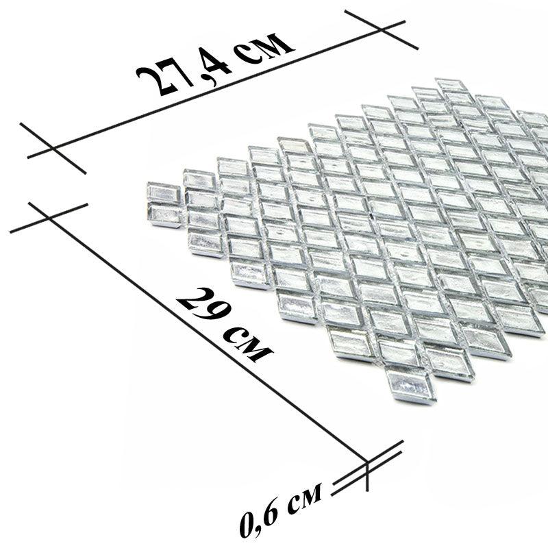 Silver Diamond Glass Mosaic Tile | Tile Club