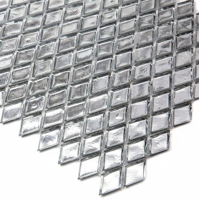 Silver Diamond Glass Mosaic Tile | Tile Club