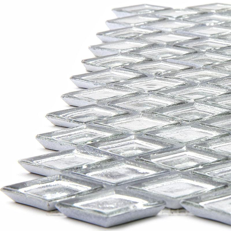 Silver Diamond Glass Mosaic Tile | Tile Club