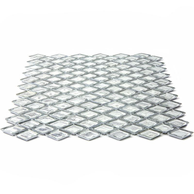 Silver Diamond Glass Mosaic Tile | Tile Club