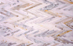 Skinny Chevron Calacatta Gold Mosaic Tile Sample