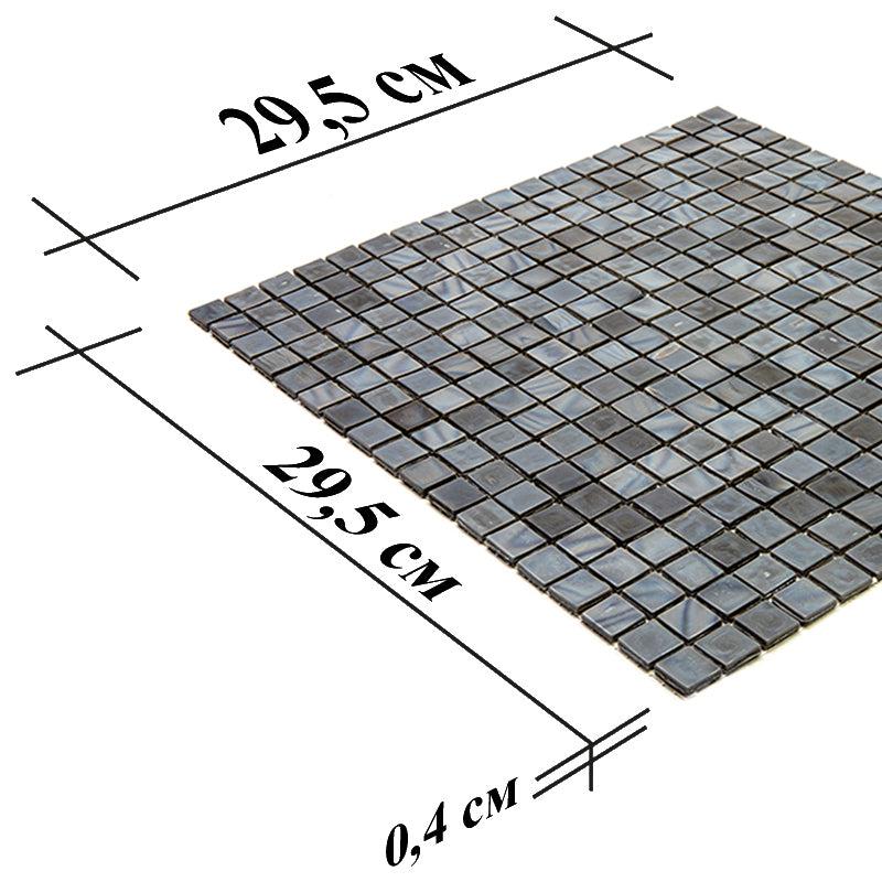 Slate Grey Mixed Squares Glass Pool Tile