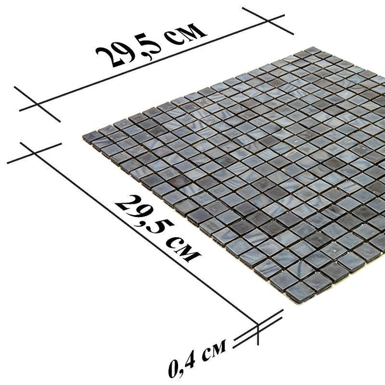 Slate Grey Mixed Squares Glass Pool Tile | Tile Club
