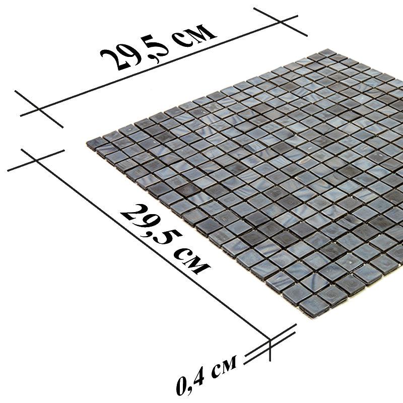 Slate Grey Mixed Squares Glass Pool Tile | Tile Club