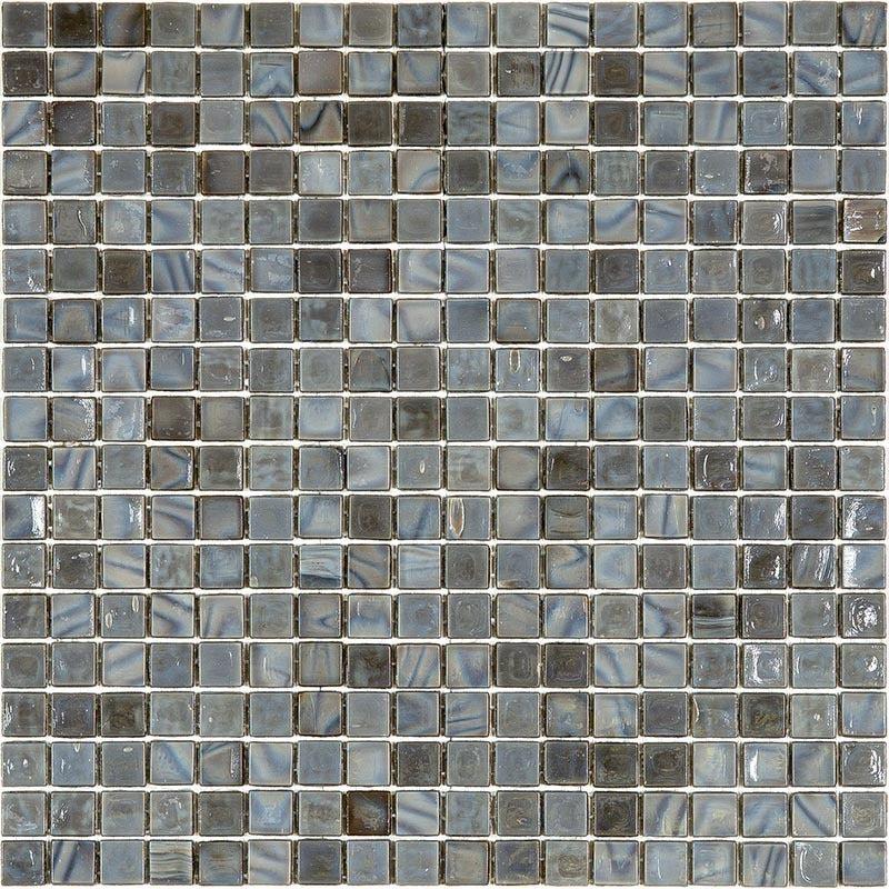 Slate Grey Mixed Squares Glass Pool Tile Sample