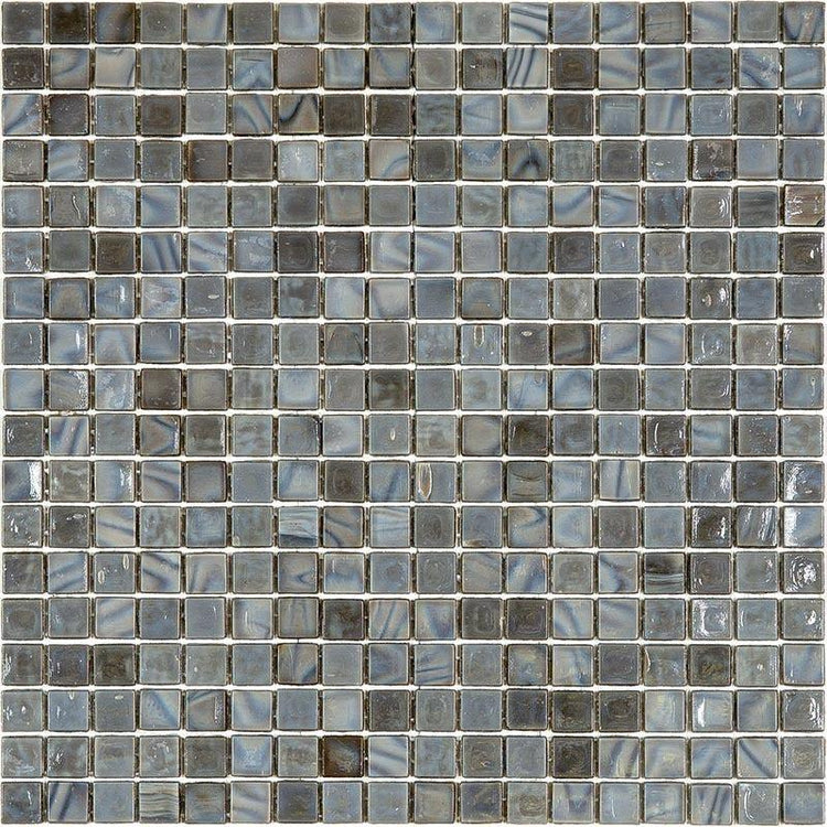 Slate Grey Mixed Squares Glass Pool Tile Sample