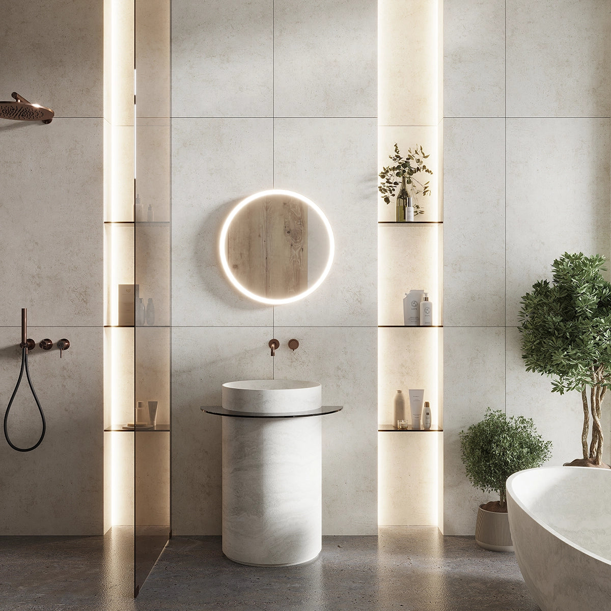 SlimTile Alexandria Concrete Waterproof Wall Cladding | Tile Club