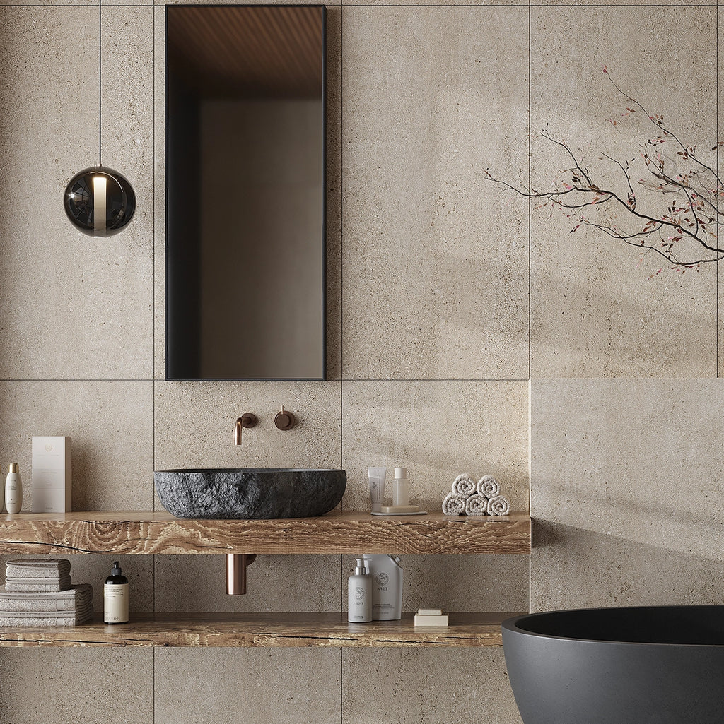 SlimTile Boulder Limestone Waterproof Wall Cladding Bathroom Tile