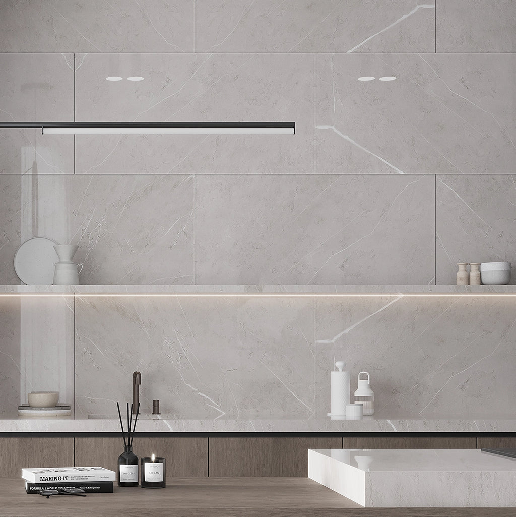 SlimTile Laredo Polished Marble Waterproof Wall Cladding Kitchen Backsplash